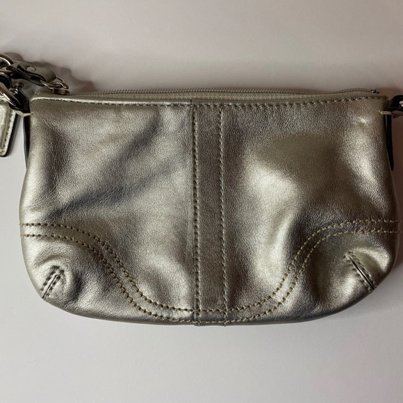 Coach Silver Wristlet with Pink Lining - Picture 7 of 8